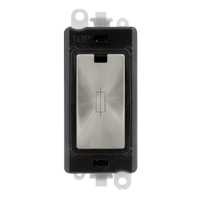 Click GridPro 13A Fused Connection Lockable Module Black Insert/Satin Chrome