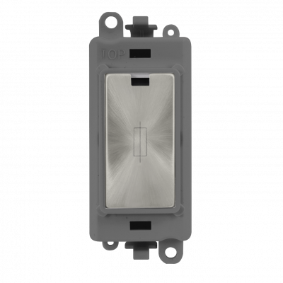 Click GridPro 13A Fused Connection Lockable Module Grey Insert/Satin Chrome