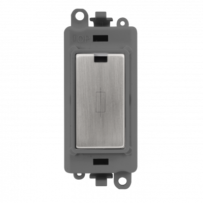 Click GridPro 13A Fused Connection Lockable Module Grey Insert/Stainless Steel