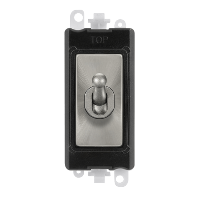 Click GridPro 20AX 2 Way Toggle Switch Module Black Insert/Satin Chrome