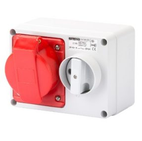 Gewiss Horizontal Interlocked Socket 32A 380V 3P+N+E