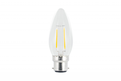Integral omni filament candle lamp B22 250lm 2.0w 2700k non-dimm 320 beam clear full glass