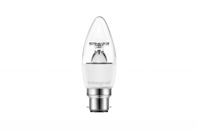Integral CANDLE BULB B22 470LM 4.9W 2700K NON-DIMM 240 BEAM CLEAR