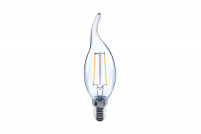 Integral omni filament candle lamp flame tip E14 250lm 2w 2700k non-dimm 320 beam clear full glass
