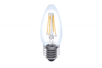 Integral omni filament candle lamp E27 470lm 3.4w 2700k non-dimm 330 beam clear full glass