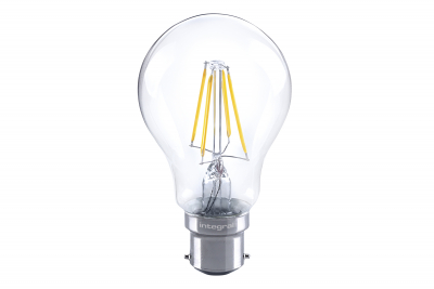 Integral omni filament GLS lamp B22 470lm 3.4w 2700k dimmable 330 beam clear full glass