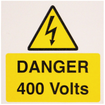 Ind Signs IS2710SA Danger 400V Label Pk10