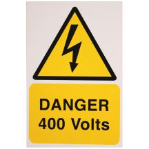 Ind Signs IS5101RP Danger 400V Label Pk1