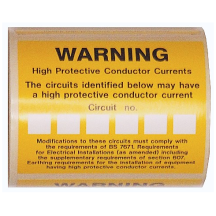 Ind Signs IS71100R High Protective Conductor Current Label Pk=100