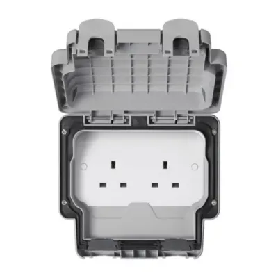 MK Masterseal 13A 2 Gang Unswitched Socket Outlet