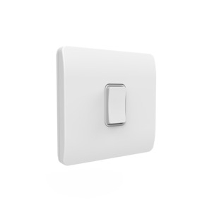 Forum Kinetic - 1 Gang White Slimline cover / White switch Non-Dimm