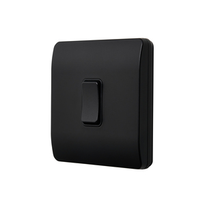 Forum Kinetic - 1 Gang Black Slimline cover / Black switch Non-Dimm