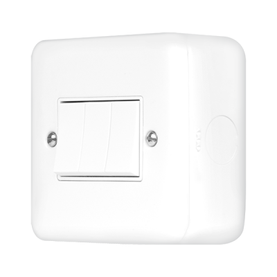 Click MetalClad Pro 10AX 3 Gang 2 Way Plate Switch Polar White