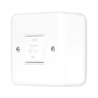 Click MetalClad Pro 10A 3 Pole Fan Isolation Plate Switch Polar White