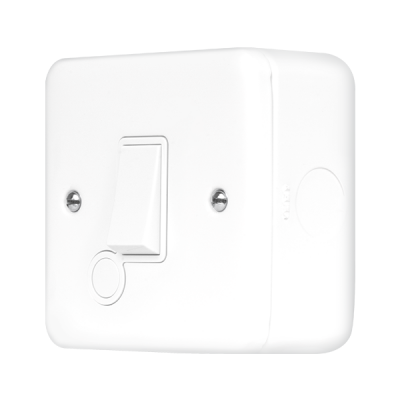 Click MetalClad Pro 20A Double Pole Plate Switch With Optional Flex Outlet Polar White