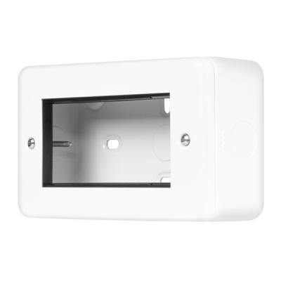 Click MetalClad Pro 2 Gang New Media Unfurnished Plate - 4 Apertures Polar White