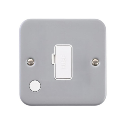 ELEX 13a Metal Clad Unswitched Fused Spur c/w Flex Outlet