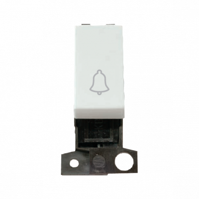 Click MiniGrid 10AX 1 Way Retractive Switch "BELL" Module  White