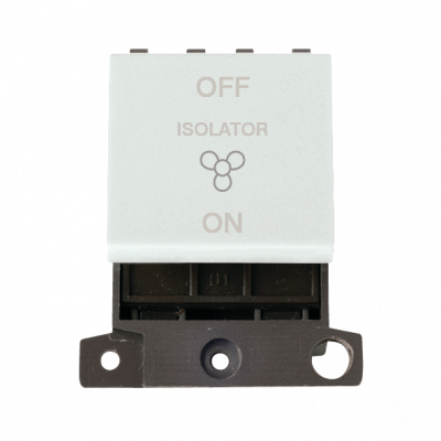 Click MiniGrid 10A 3 Pole Fan Isolation Switch Module White