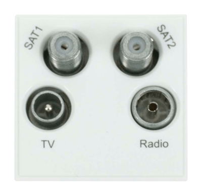 Click New Media Quad TV, Radio, Sat 1 & Sat 2 Module White