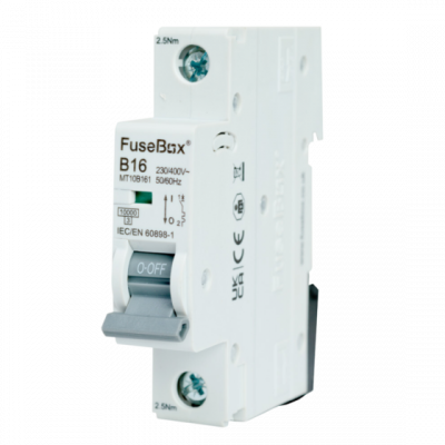 Fusebox 16A B CURVE MCB 10kA 1P
