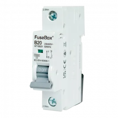 Fusebox 20A B CURVE MCB 10kA 1P