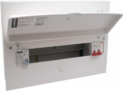 NAVITAS Consumer Unit - 12 useable Ways c/w 100A incomer & T2 Hyrbid SPD Kit