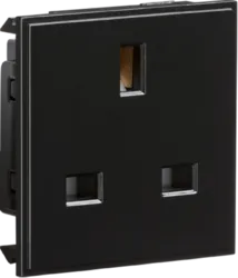K/Bridge 13A 1G unswitched socket Euro module 50 x 50mm - black