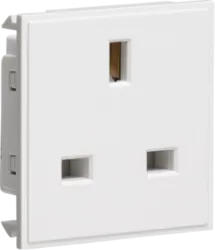 K/Bridge 13A 1G unswitched socket Euro module 50 x 50mm - white