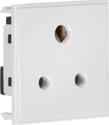 K/Bridge 5A unswitched round socket Euro module 50 x 50mm - white