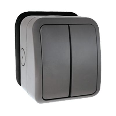 Click Aquip66 2 Gang IP66 Weatherproof Unfurnished Switch Unit - MiniGrid