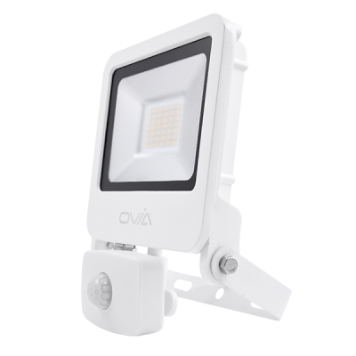 Ovia 30W LED FLOODLIGHT 3000K WHITE IP65 +PIR