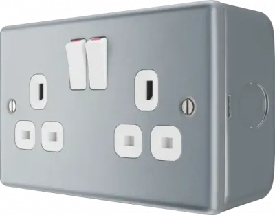 SPECIFIED METAL CLAD 2 GANG 13A SWITCHED SOCKET