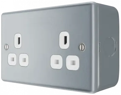 SPECIFIED METAL CLAD 2 GANG 13A UNSWITCHED SOCKET
