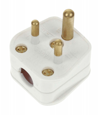 Click Essentials 2A Round Pin Plug White
