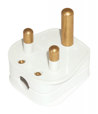 Click Essentials 5A Round Pin Plug White
