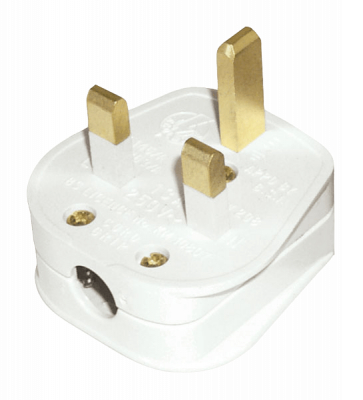 Click Essentials 13A Resilient Plug Top (13A Fused) Bar Grip White