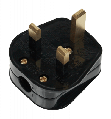 Click Essentials 13A Resilient Plug Top (13A Fused) Bar Grip Black