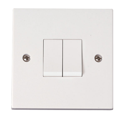 Click Polar 10AX 2 Gang 2W Plate Switch