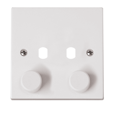 Click Polar 1 Gang Dimmer Plate & Knobs - 2 Aperture