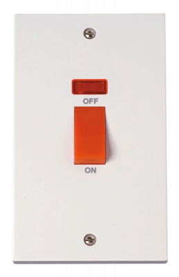 Click Polar 45A 2 Gang (Vert) DP Switch + Neon