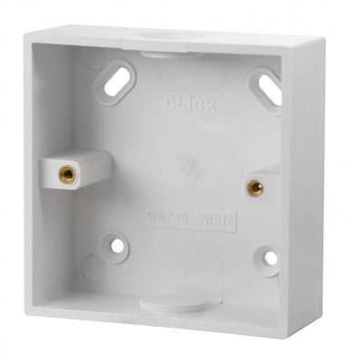 Click Polar 1 Gang 29mm Deep PVC Pattress Box - Conduit