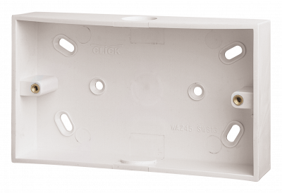 Click Polar 2 Gang 29mm Deep PVC Pattress Box - Conduit