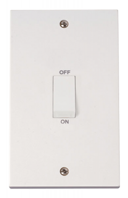 Click Polar 45A 2 Gang (Vert) DP (White) Switch