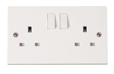 Click Polar 13A 2 Gang Switched Socket