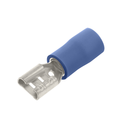 Unicrimp BLUE FEMALE PUSH ON TERMINAL 6.3MM 100