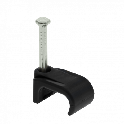 Unicrimp 6X12.5MM DUAL COAXIAL CABLE CLIPS BLACK (PK100)
