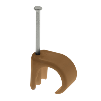 Unicrimp 7-10MM ROUND CABLE CLIPS BROWN (PK100)