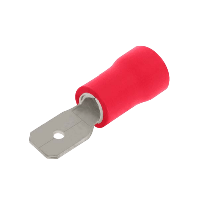 Unicrimp 100 X RED MALE PUSHON 4.8MM & .8MM TAB