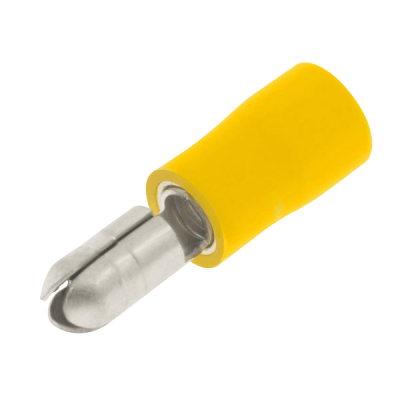 Unicrimp YELLOW MALE AUTO BULLET 5MM (PK100)